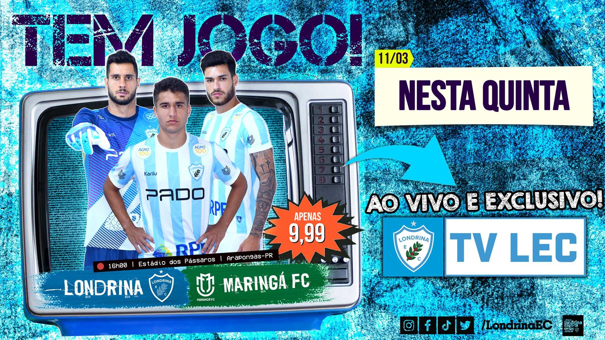 TV LEC transmite ao vivo Londrina x Maringá FC; Veja como garantir o seu ingresso!